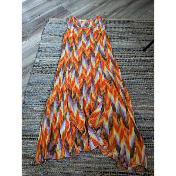 Roaman’s Colorful Zig Zag Maxi Sundress Size 26/28 Whimsy Cluttercore Smocked - Picture 2 of 5